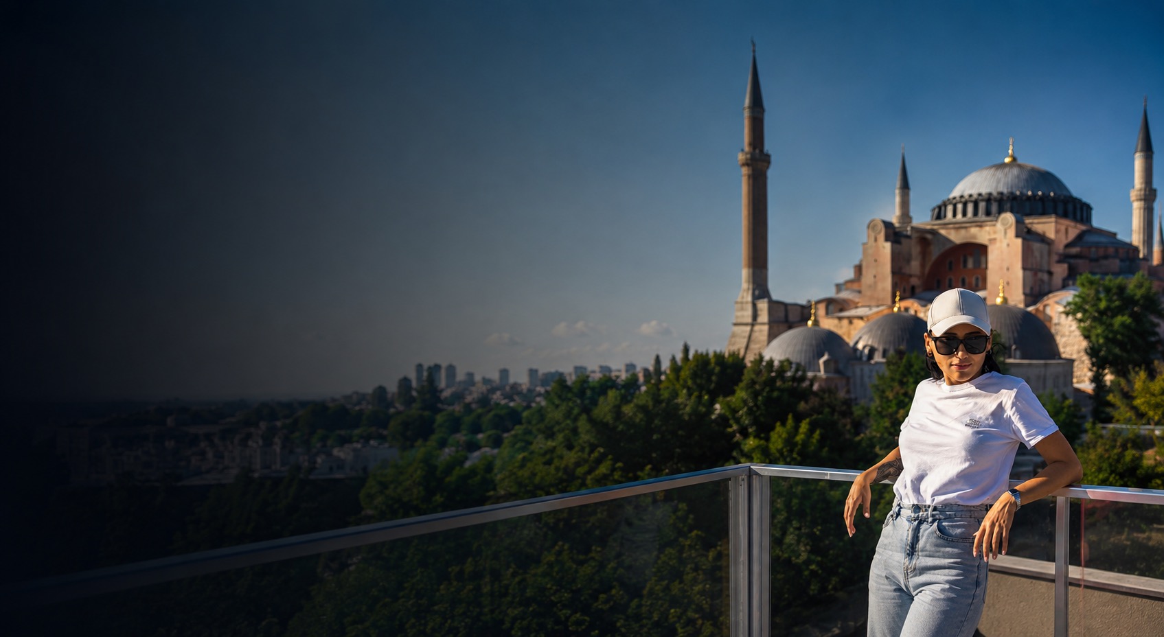 Rose in front of Hagia Sophia